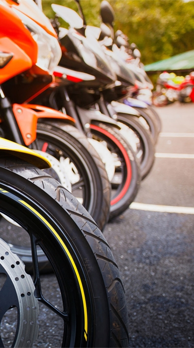 Motorcycle training instructor teaching CBT in Cambridgeshire